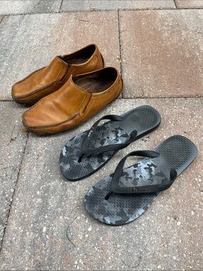 GBX Leather Slip-On Loafers and Sandals Combo